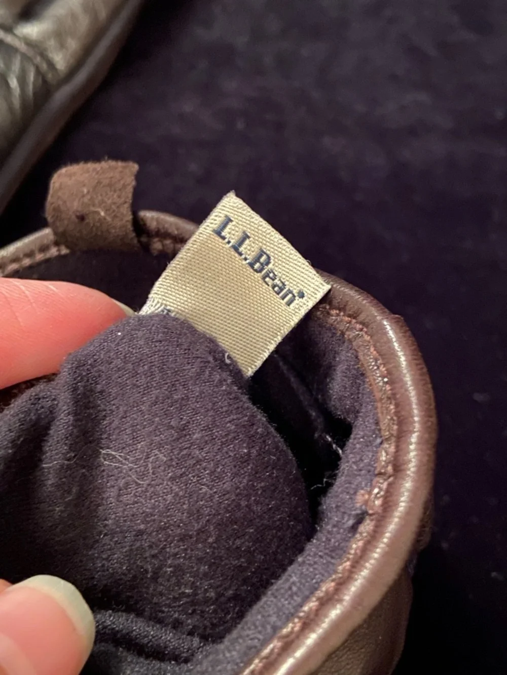 LL Bean Womens Genuine Butter Soft Leather Chocolate Brown Gloves X-Large Lined